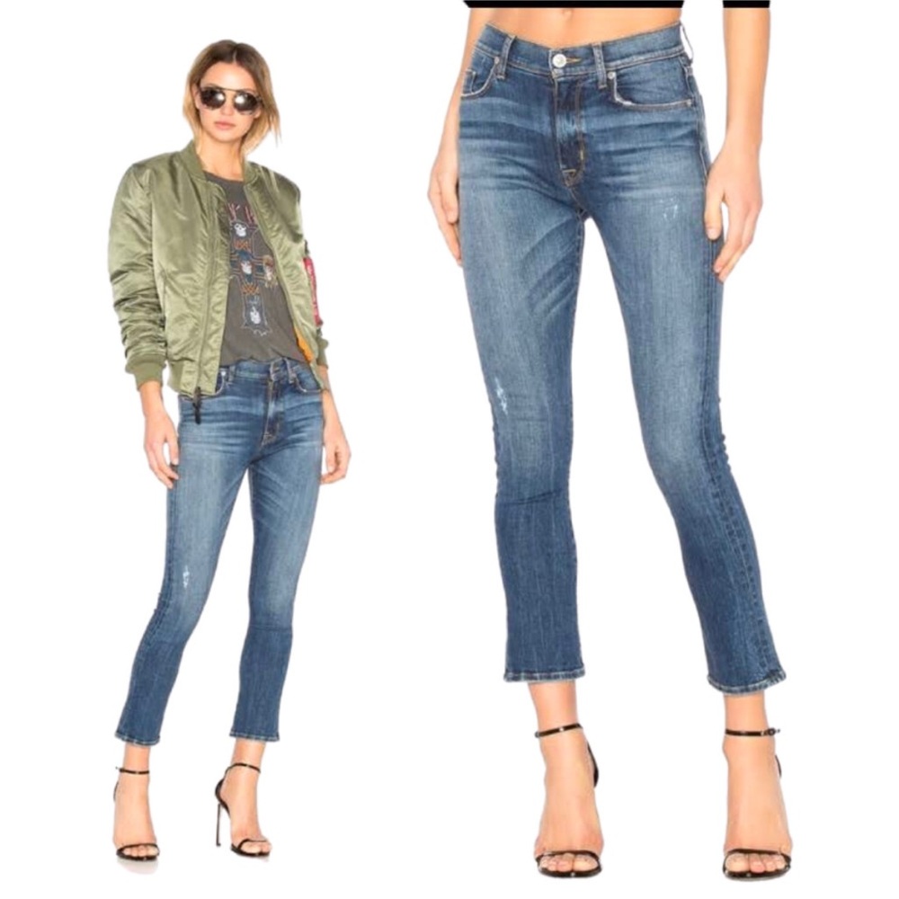 Hudson Harper High Rise Crop Baby Kick Flare Jeans Size 26